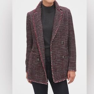 Banana Republic Tweed Double-Breasted Jacket Sz 8